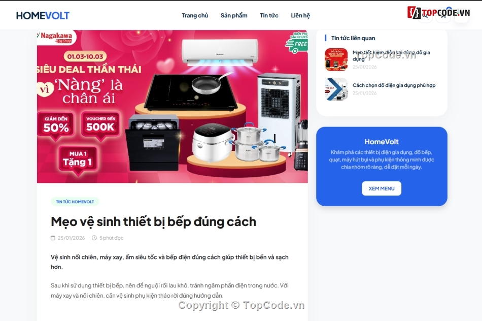 gia dụng,web gia dụng,đồ án web,web bán điện